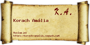 Korach Amália névjegykártya