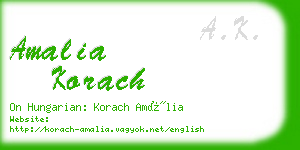 amalia korach business card